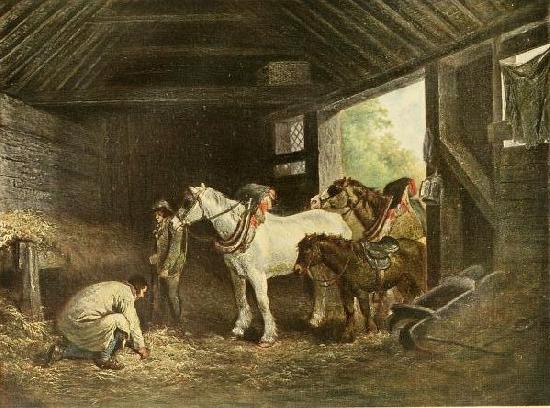 George Morland The inside of a stable